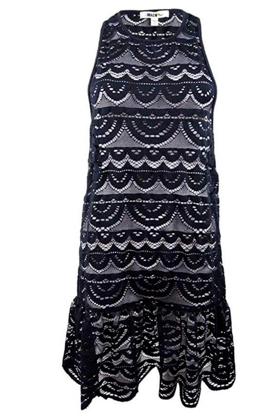 Miken Juniors' Crochet Racerback Drop-Waist Dress Cover-Up - Black - Size XS